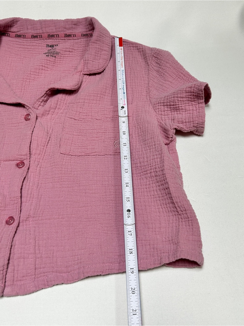 Born Light Pink Two-Piece Short Sleeve Pajama Set - Picture 7 of 15